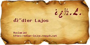 Ádler Lajos névjegykártya