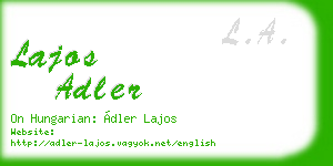 lajos adler business card